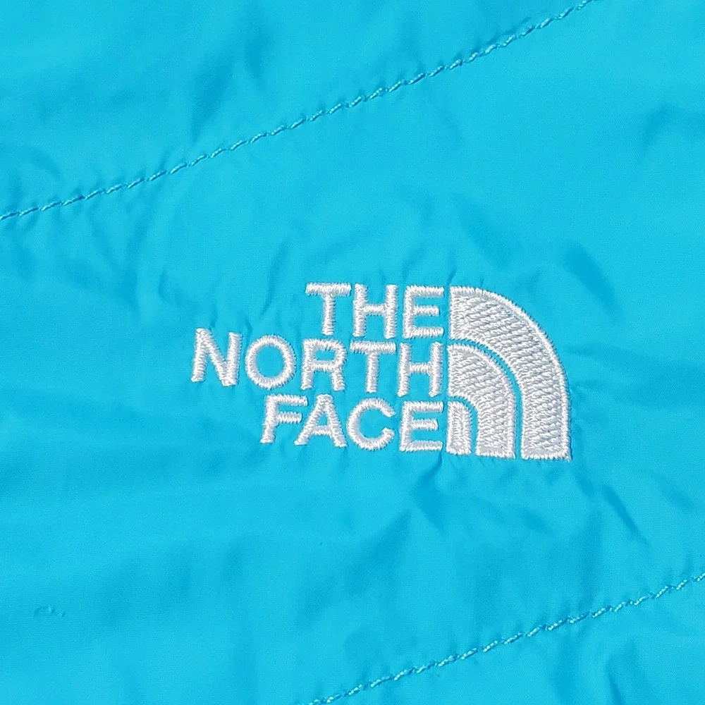 The North Face Girls Reversible Fleece Hooded Jacket Girls Large 14/16 Turquoise